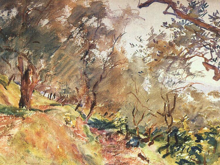 John Singer Sargent Trees on the Hillside at Majorca Spain oil painting art